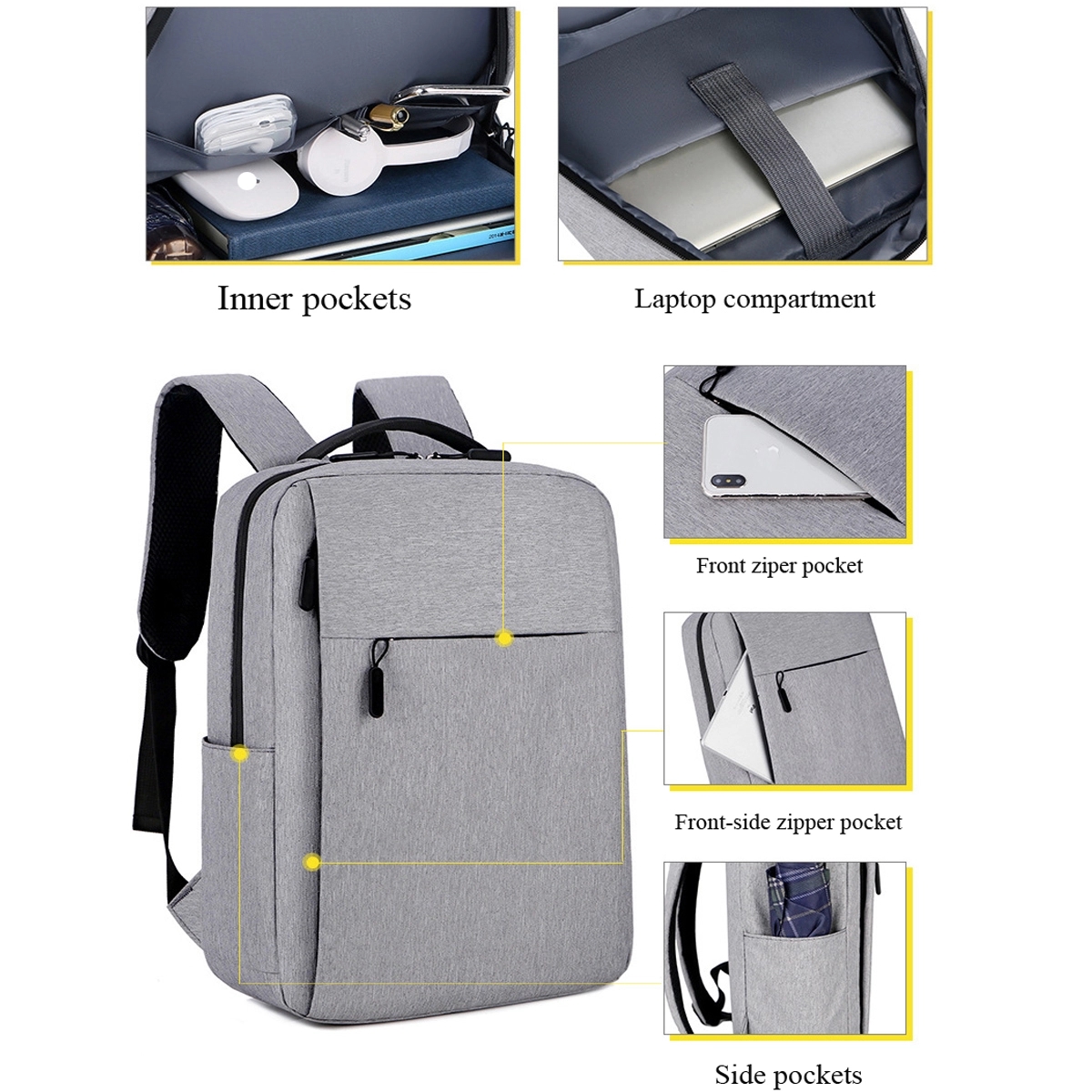 Laptop Backpack USB Charging Port 3