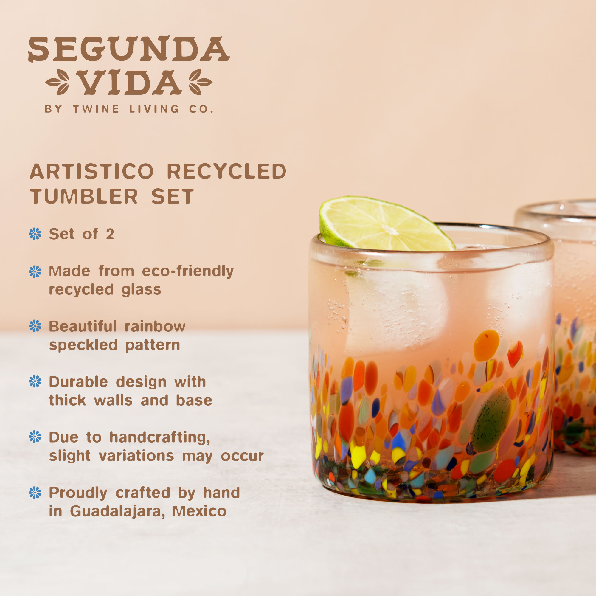 Twine Living® Artistico Recycled Tumbler, set of 2 2