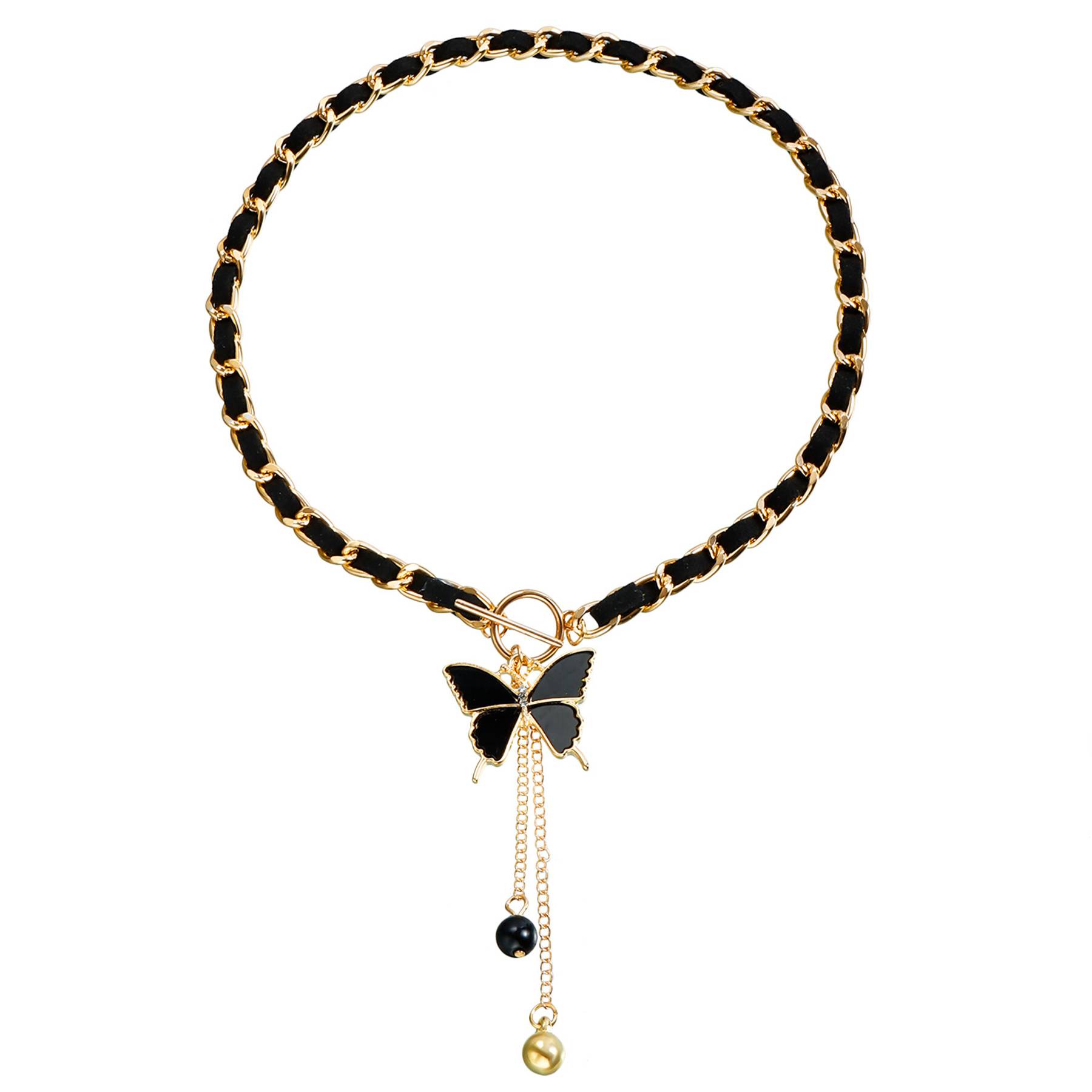 Fleece Black love tassel necklace 4