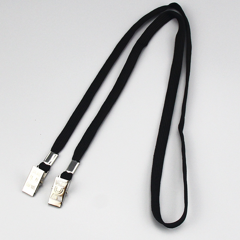 Bulk Flat Lanyards w/Two Bulldog Clips 2