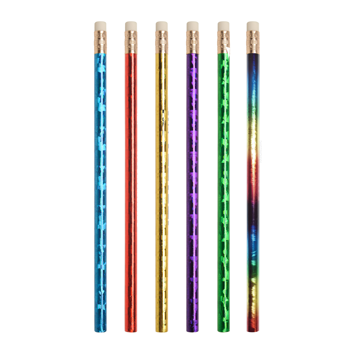 Prismatic Foil Wrap Wooden Pencil 4