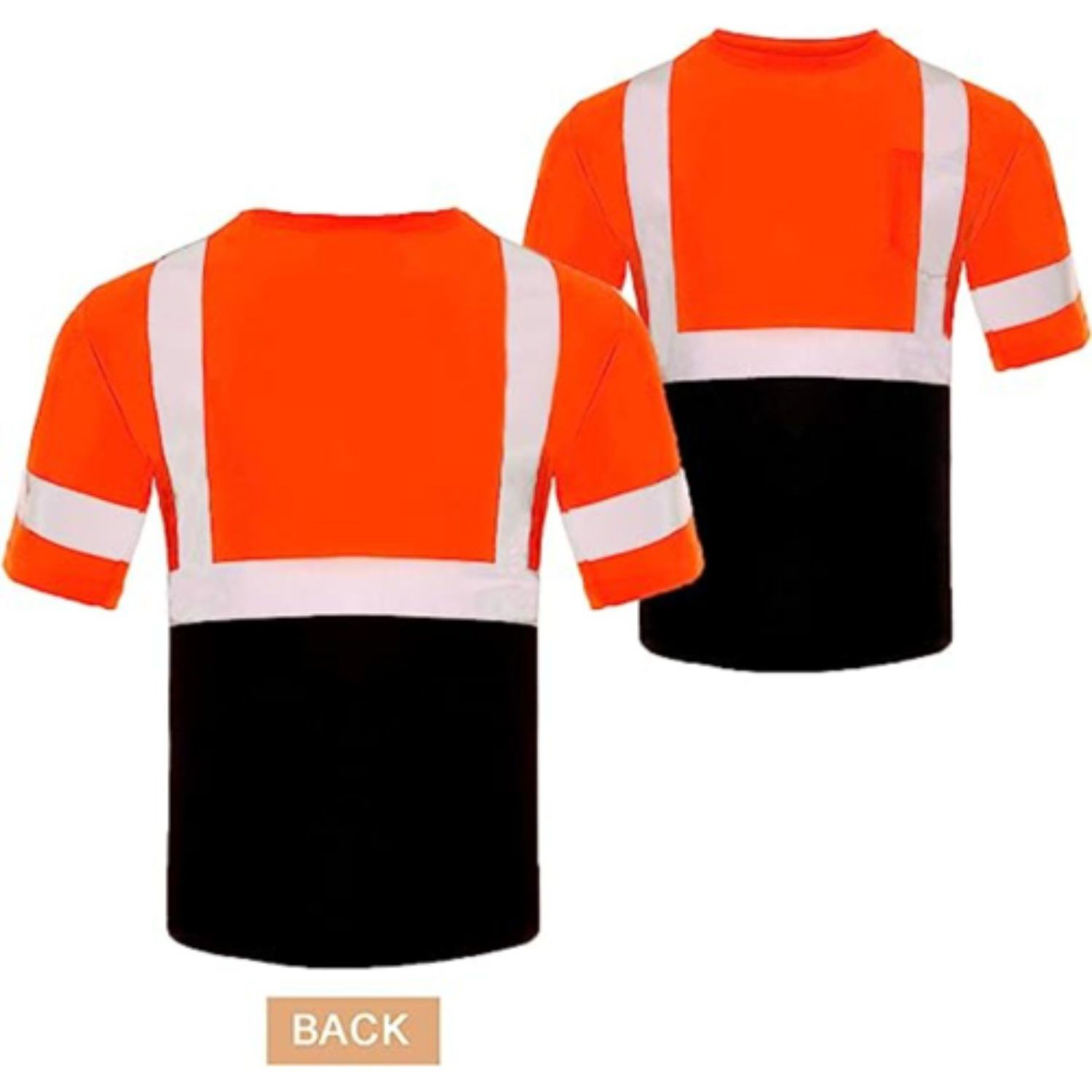 rPET Class 3 Color Block Reflective Safety T-Shirt W/ Pocket 2