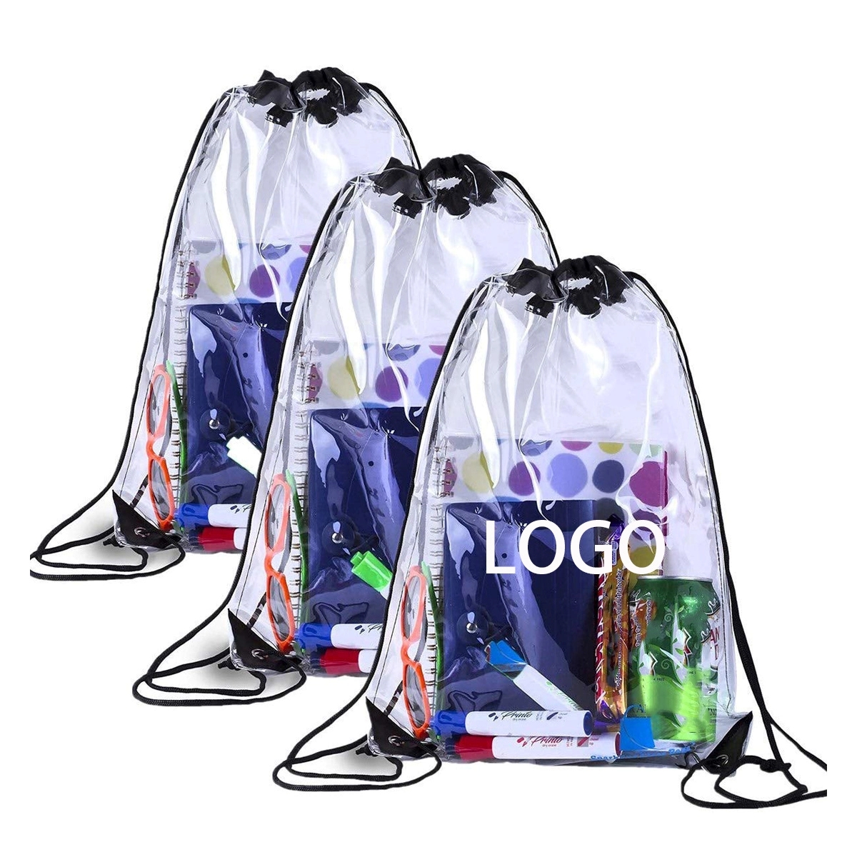 Clear Pvc Drawstring Backpack For Stadiums Travel 8