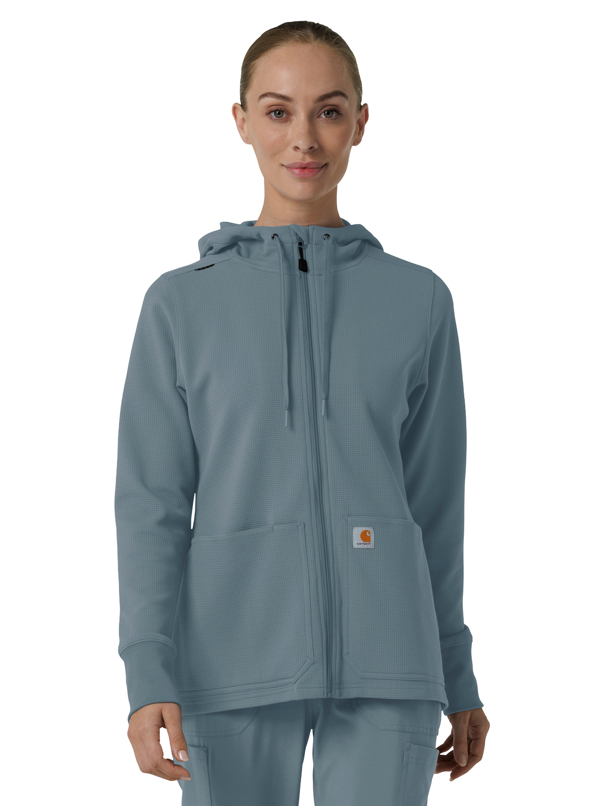 Carhartt Scrubs - Layers - Women's Three-Pocket Full Zip Waffle Hoodie 8