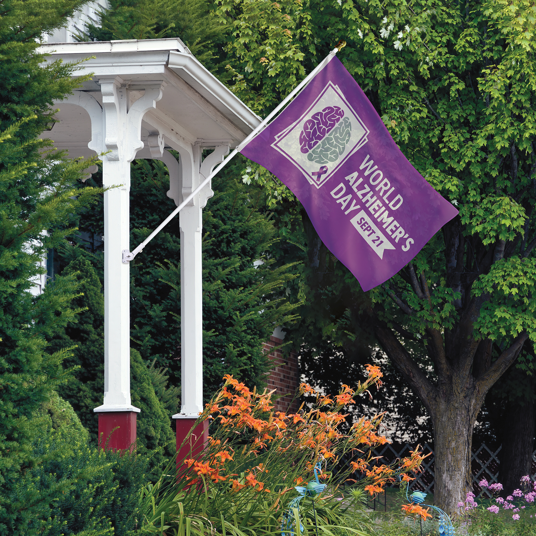 Promotional Flag Kit with 3' x 5' Flag and White Bracket 7
