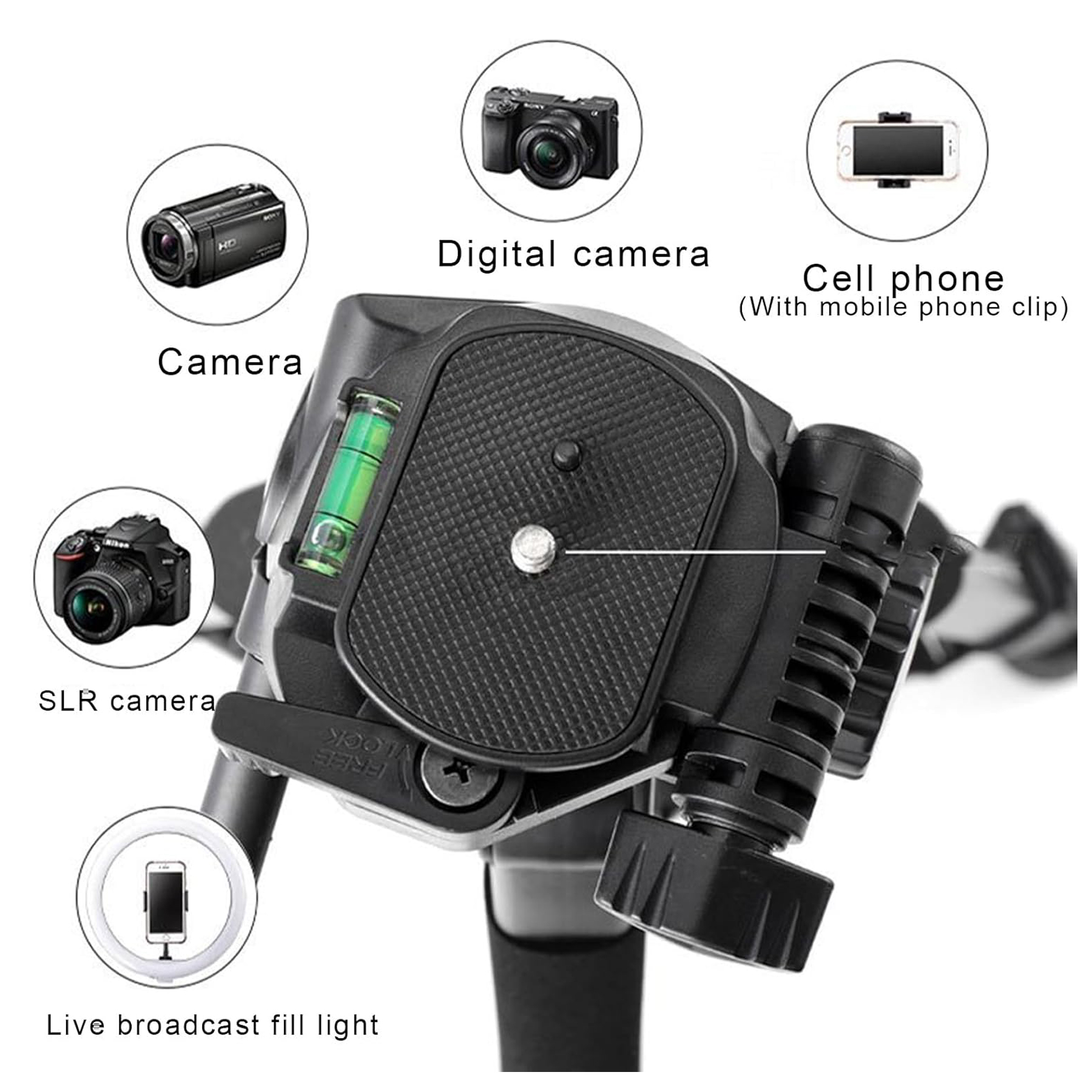 Portable Aluminum Travel Camera Tripod Stand 5