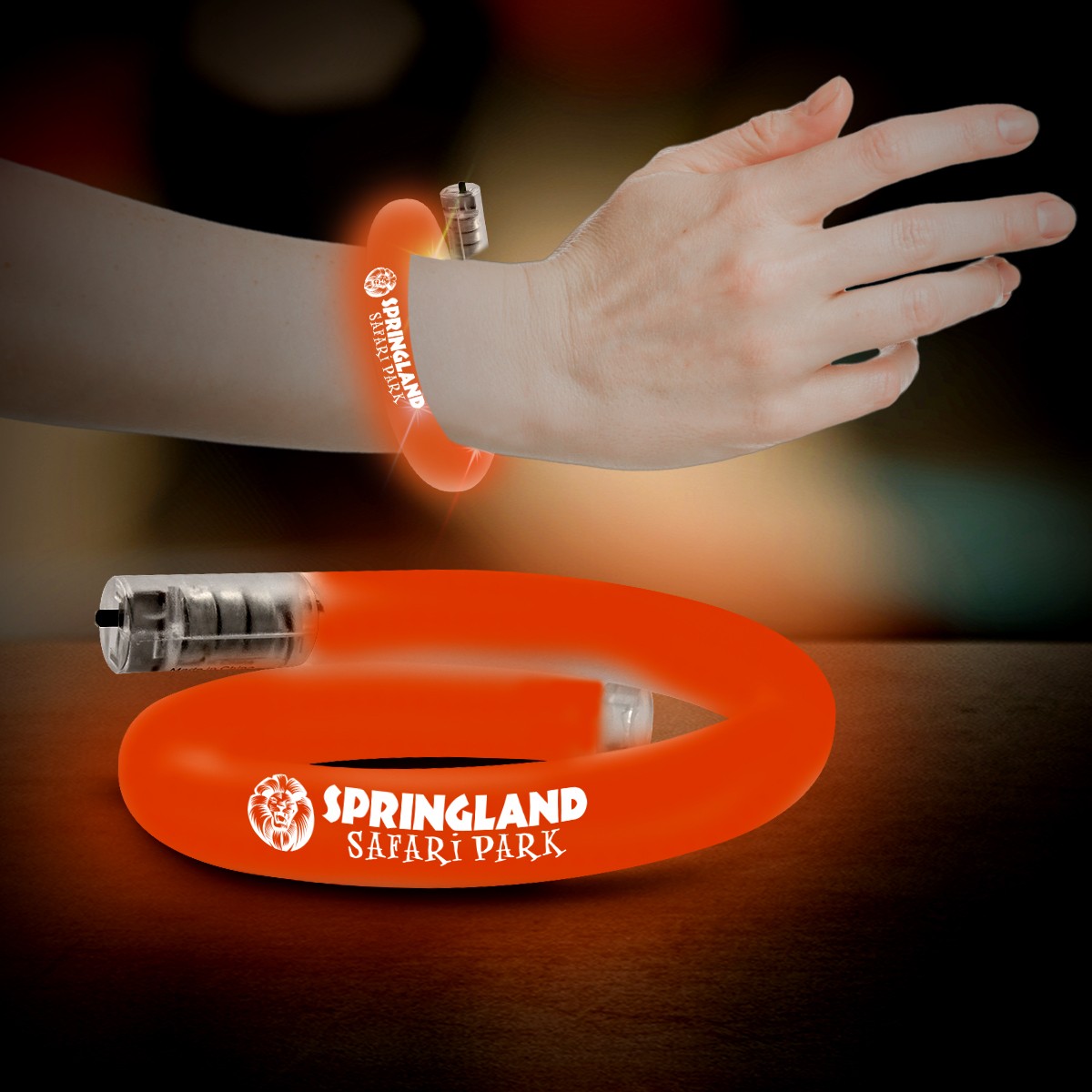 Orange Flashing Coil Tube Bracelet