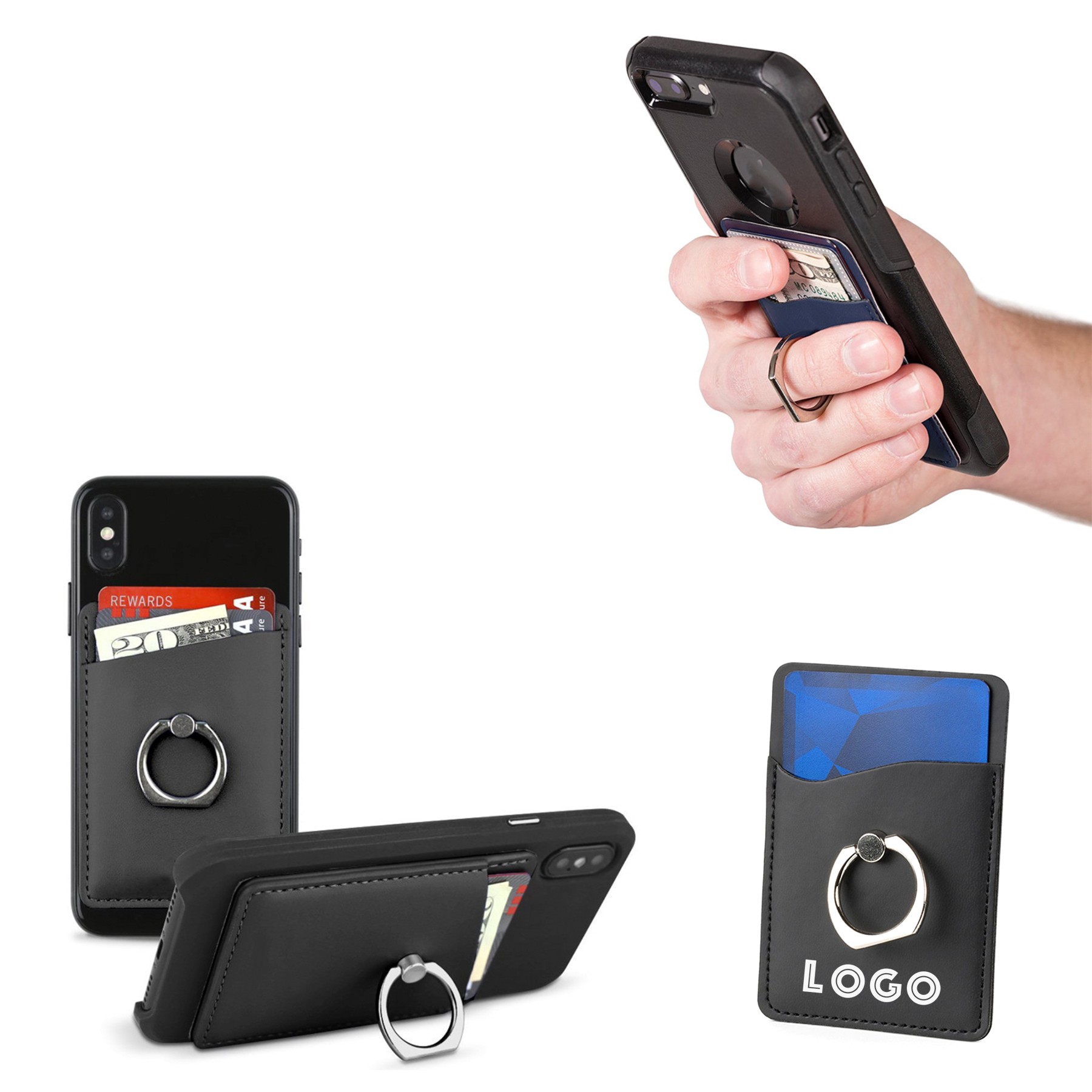 Pu Phone Wallet With Ring 2