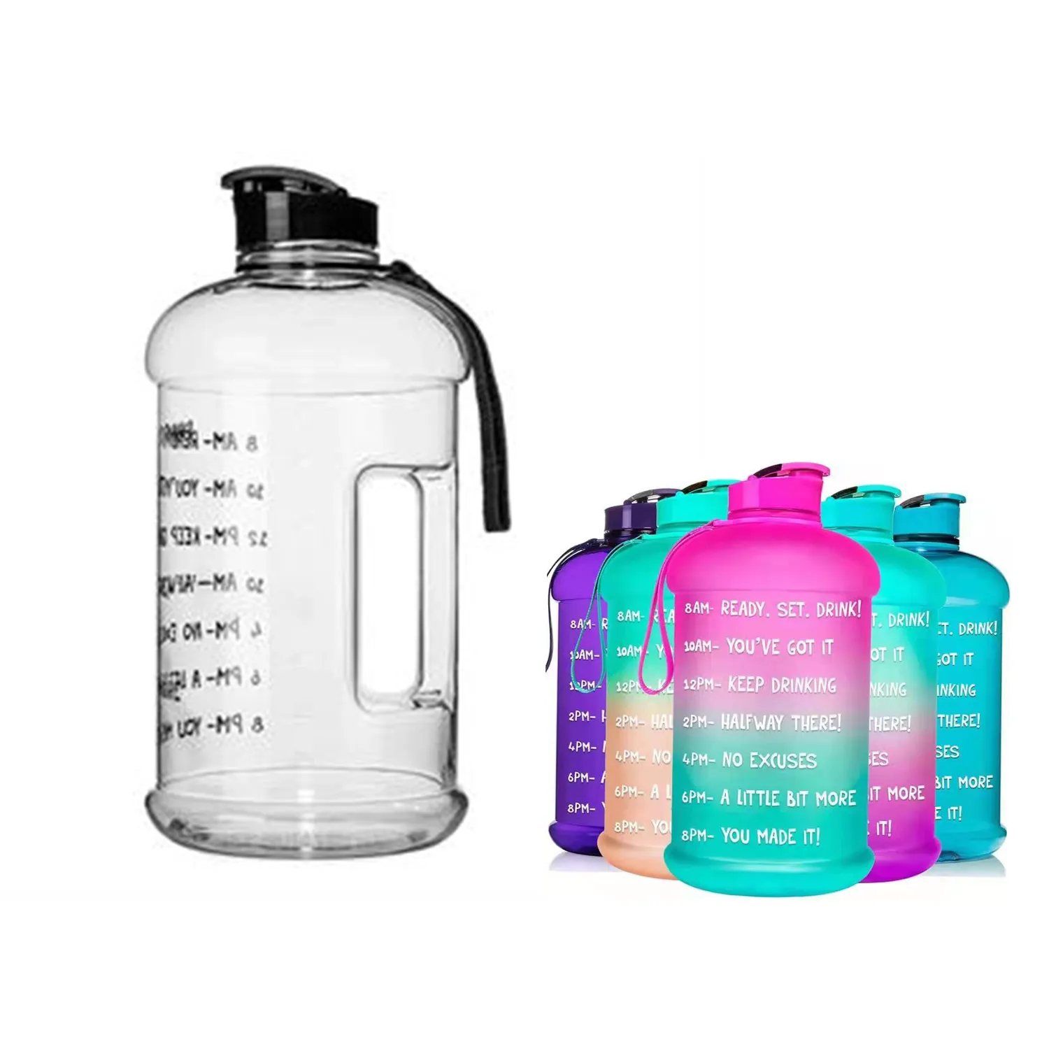 74oz Motivational Water Bottle with Time Marker 1