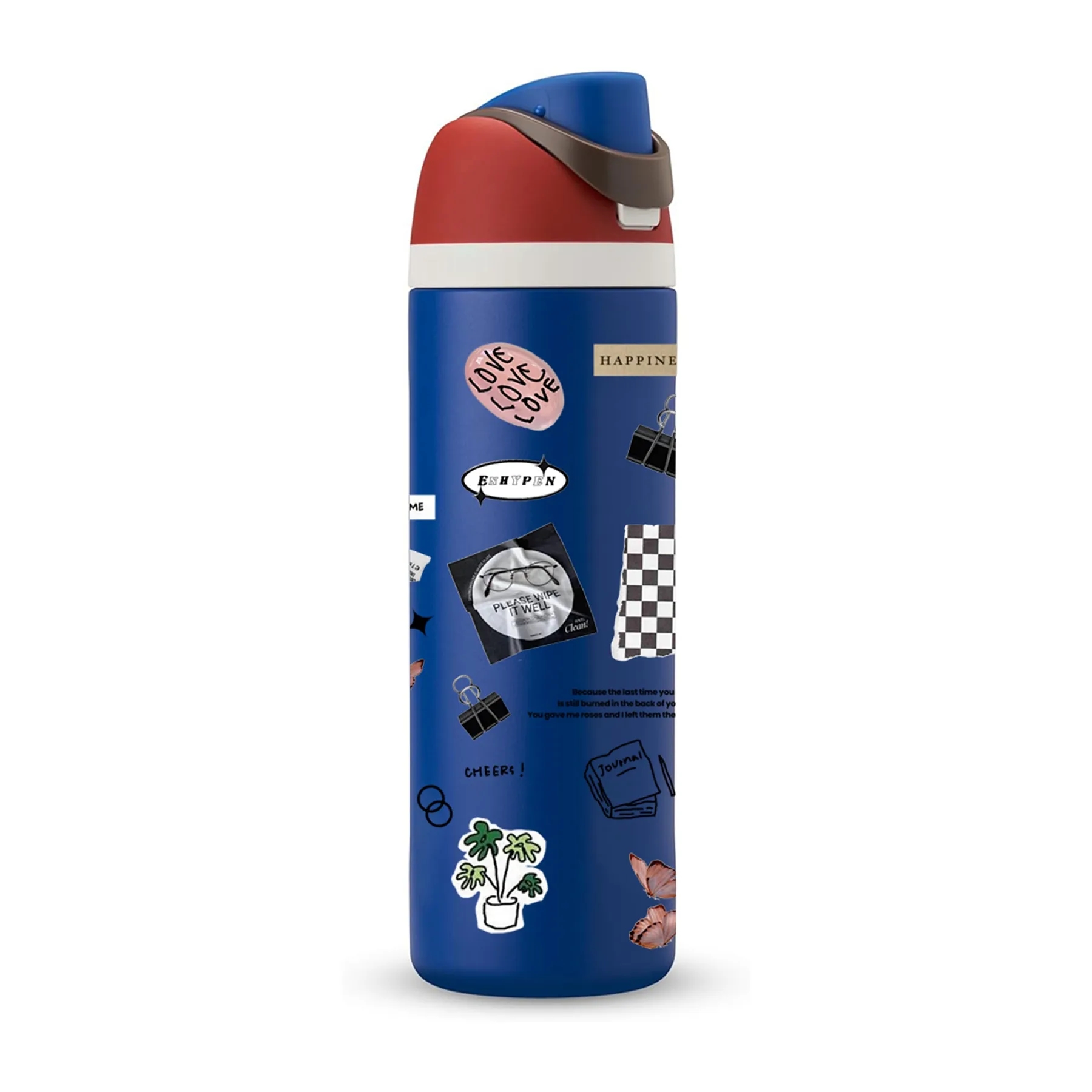 16 Oz. Custom Pattern Spout Lid Water Bottle with Straw 2