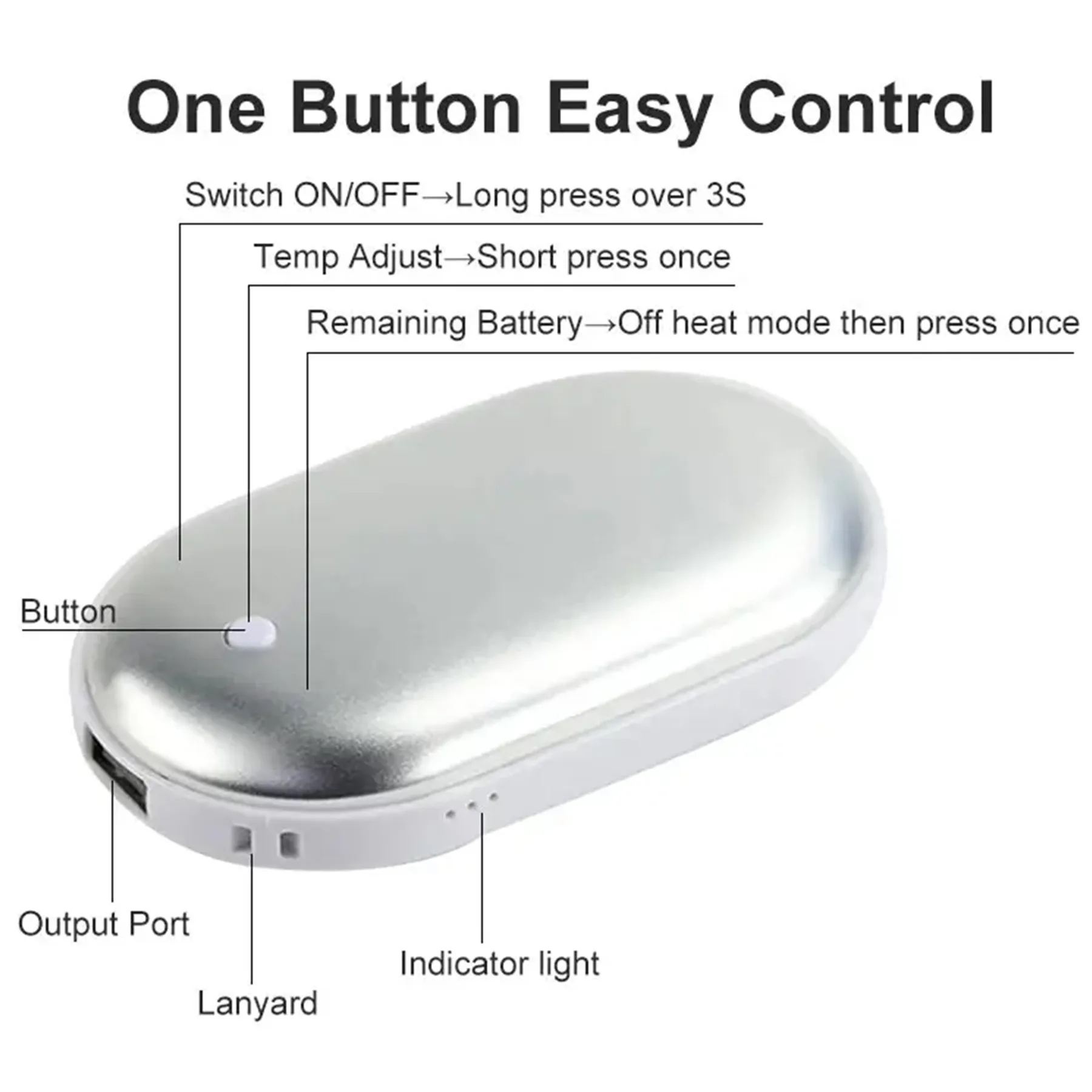 2400 mAh Hand Warmer Charger 2 in 1 5