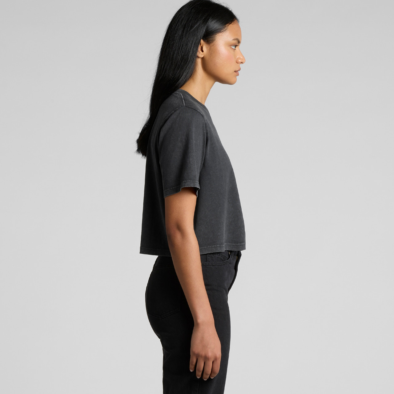 Wo's Stone Wash Heavy Crop | 4086 6