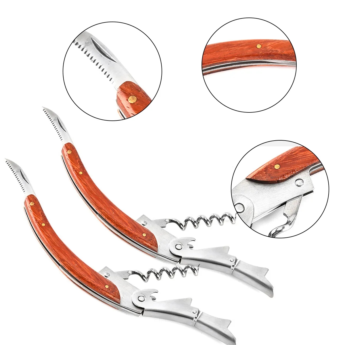 Professional Waiter's Corkscrew with Wood Handle 5