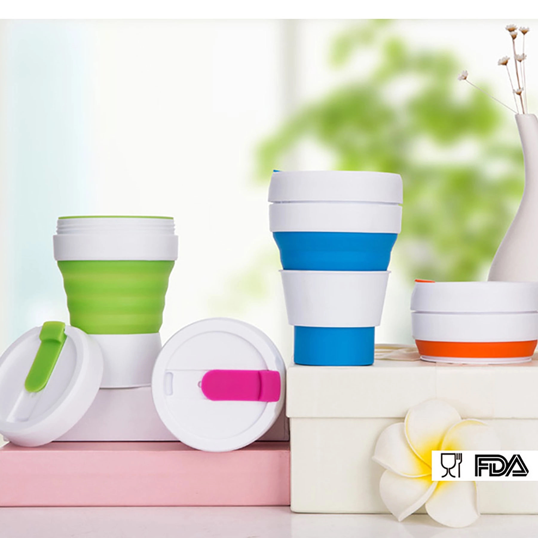Pocket Size Collapsible Silicone Travel Cup 15oz / 450ml 6