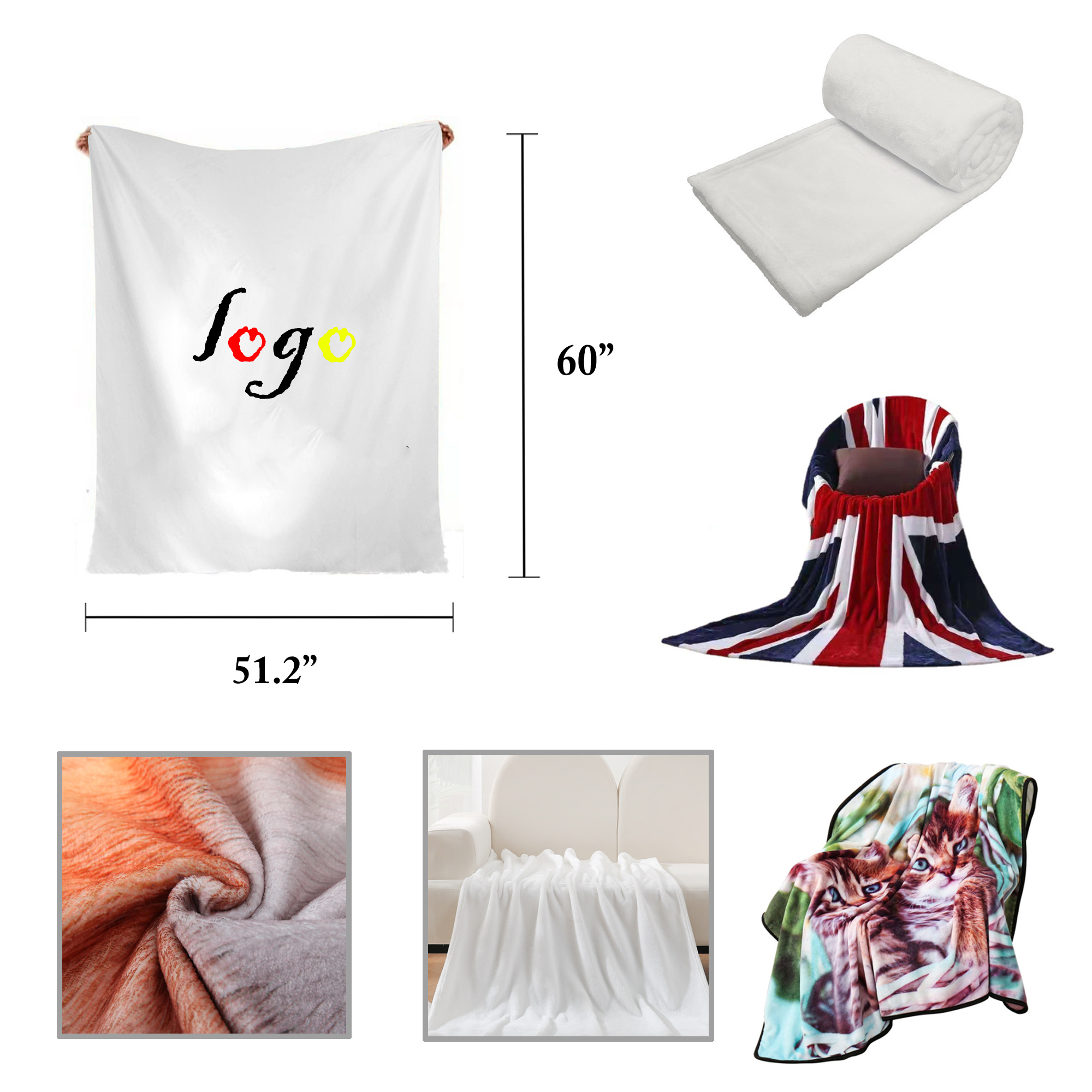 MOQ10 Luxury 280 GSM Fleece Flannel Plush Blanket 3