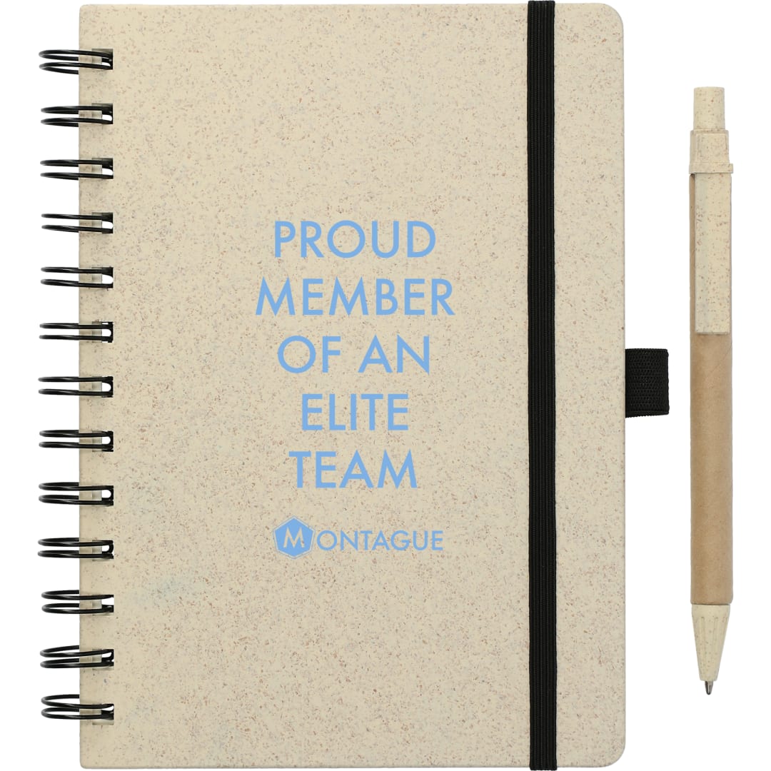 FSC® Mix 5" x 7" Wheat Straw Notebook with Pen 49
