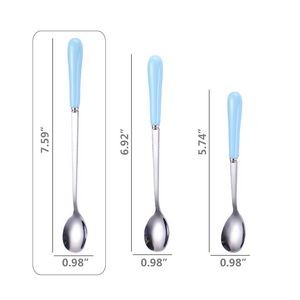 6.92 Inch Ceramic Handle Steel Spoon 9