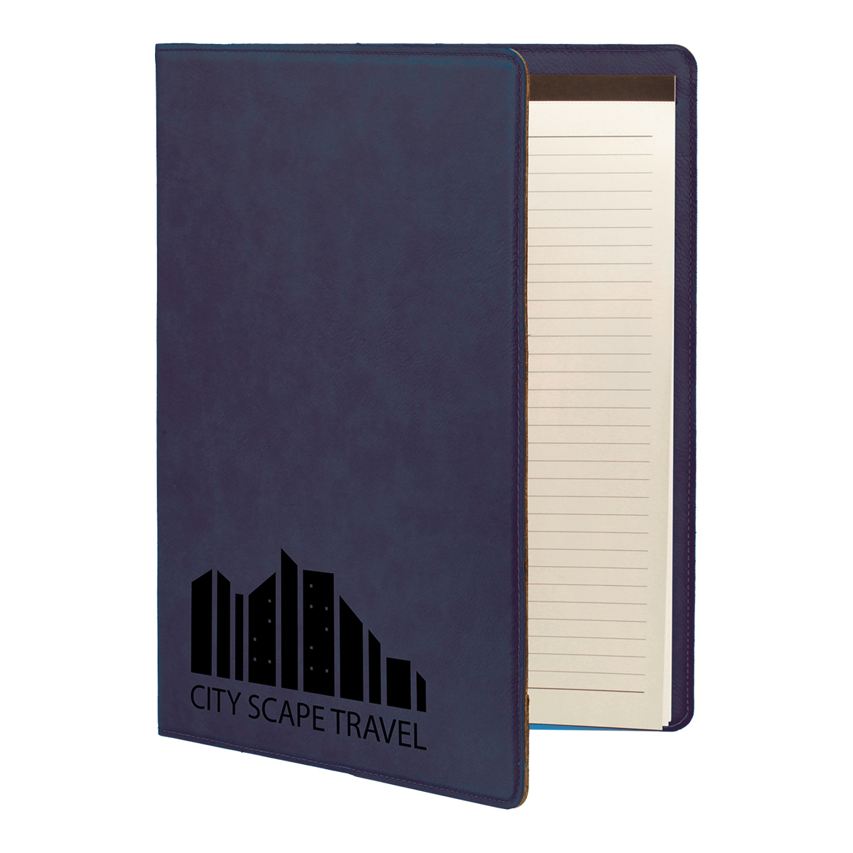9" x 12" Leatherette Blue/Black Portfolio 3
