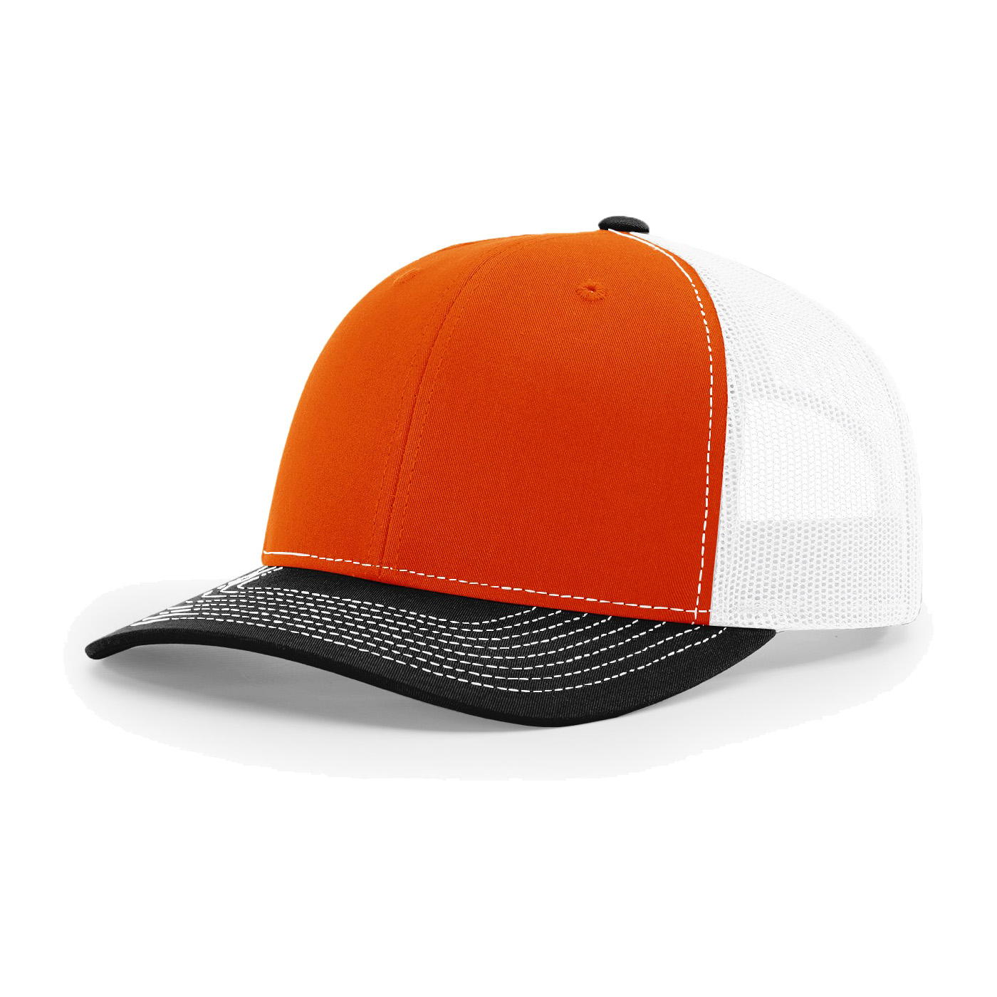 Richardson 112 6-Panel Snapback Trucker Hat w/Leatherette Adhesive Patches or Embroidery 70