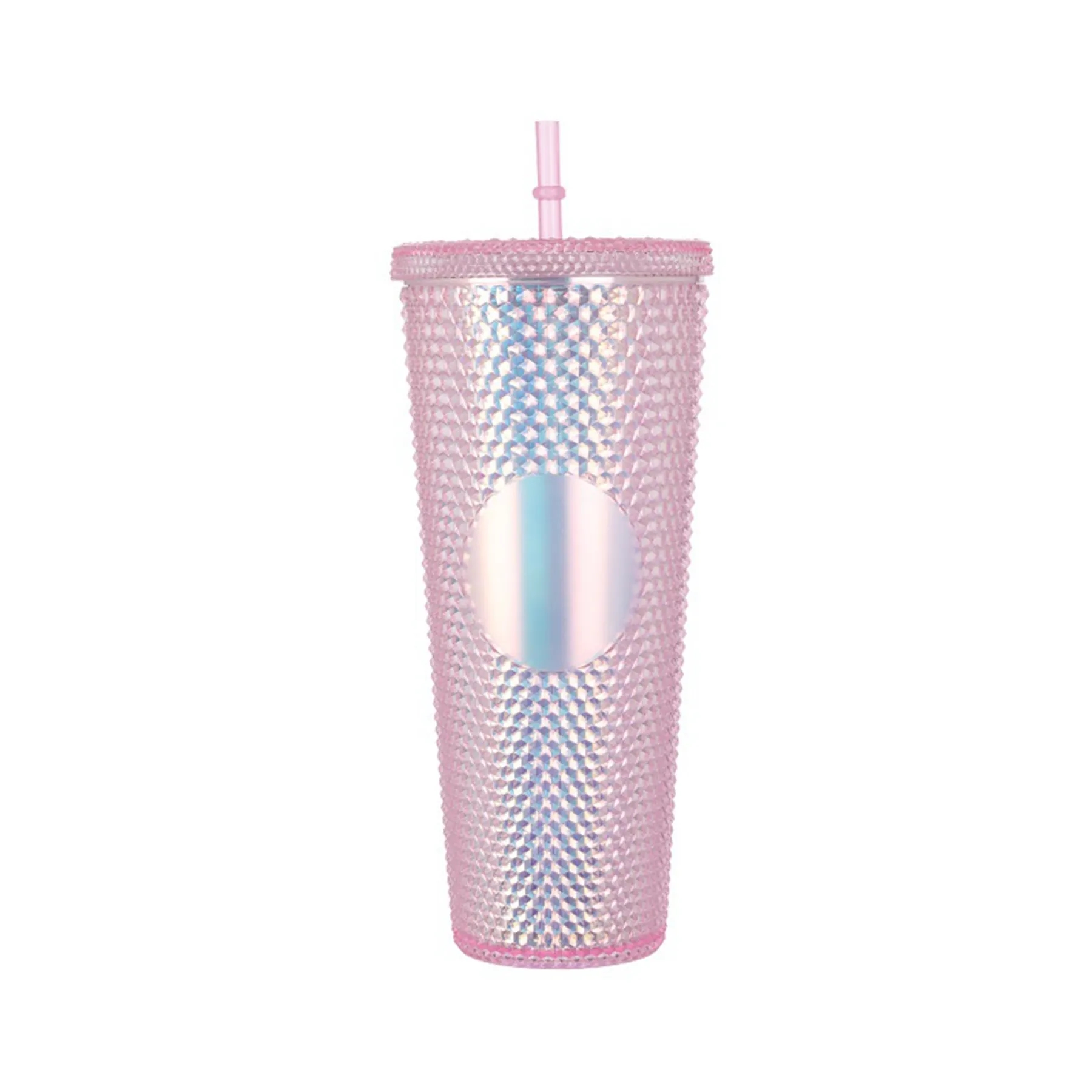 24 Oz. Plastic Magic Color Double Wall Tumbler with Straw 9