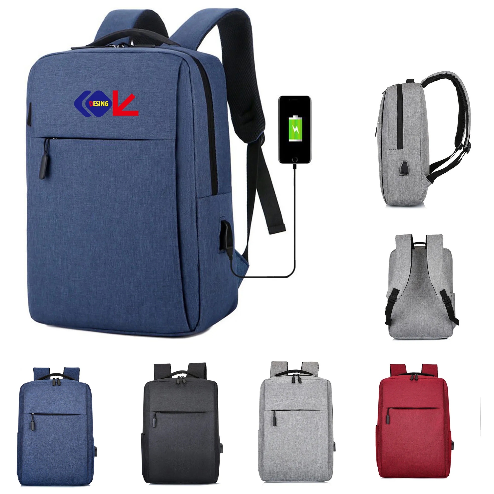 USB Charging Port Business Travel Laptop Backpack 7