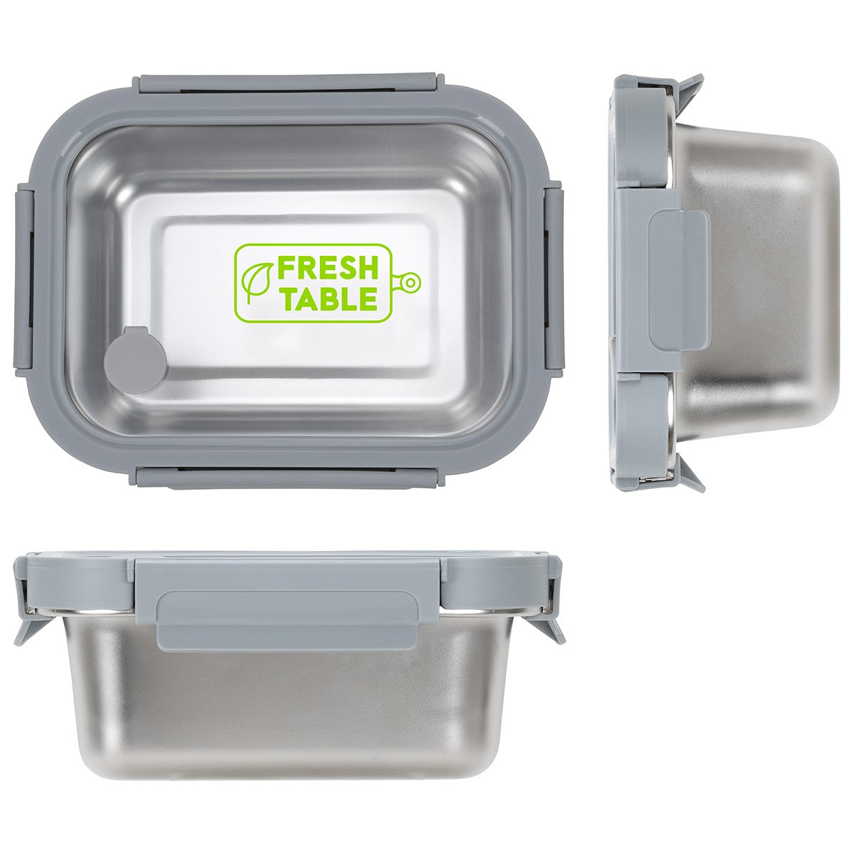 Heat 'N Eat Microwaveable Stainless Steel Lunch Box with Vented Glass Lid 4