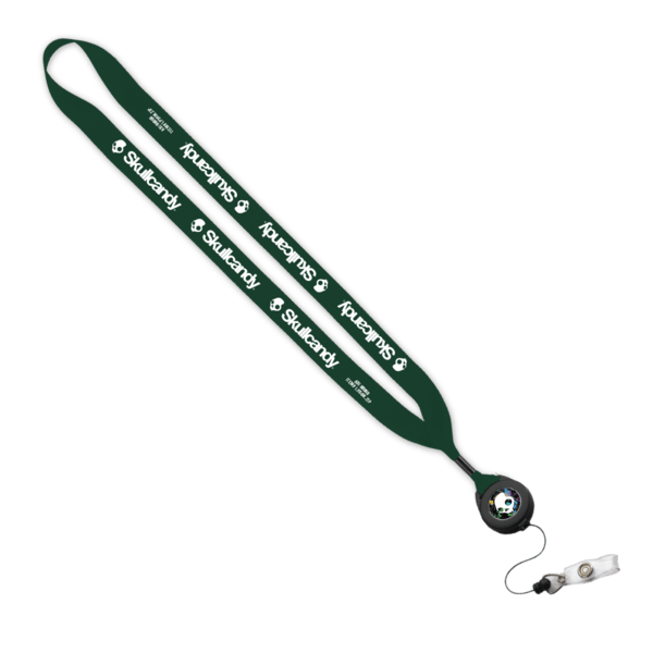 3/4" Polyester Lanyard with Metal Crimp & Retractable Badge Reel 249