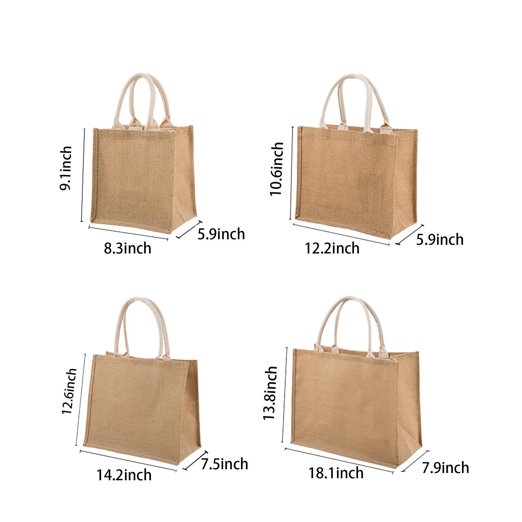 Customizable Blank Burlap Tote bag 5