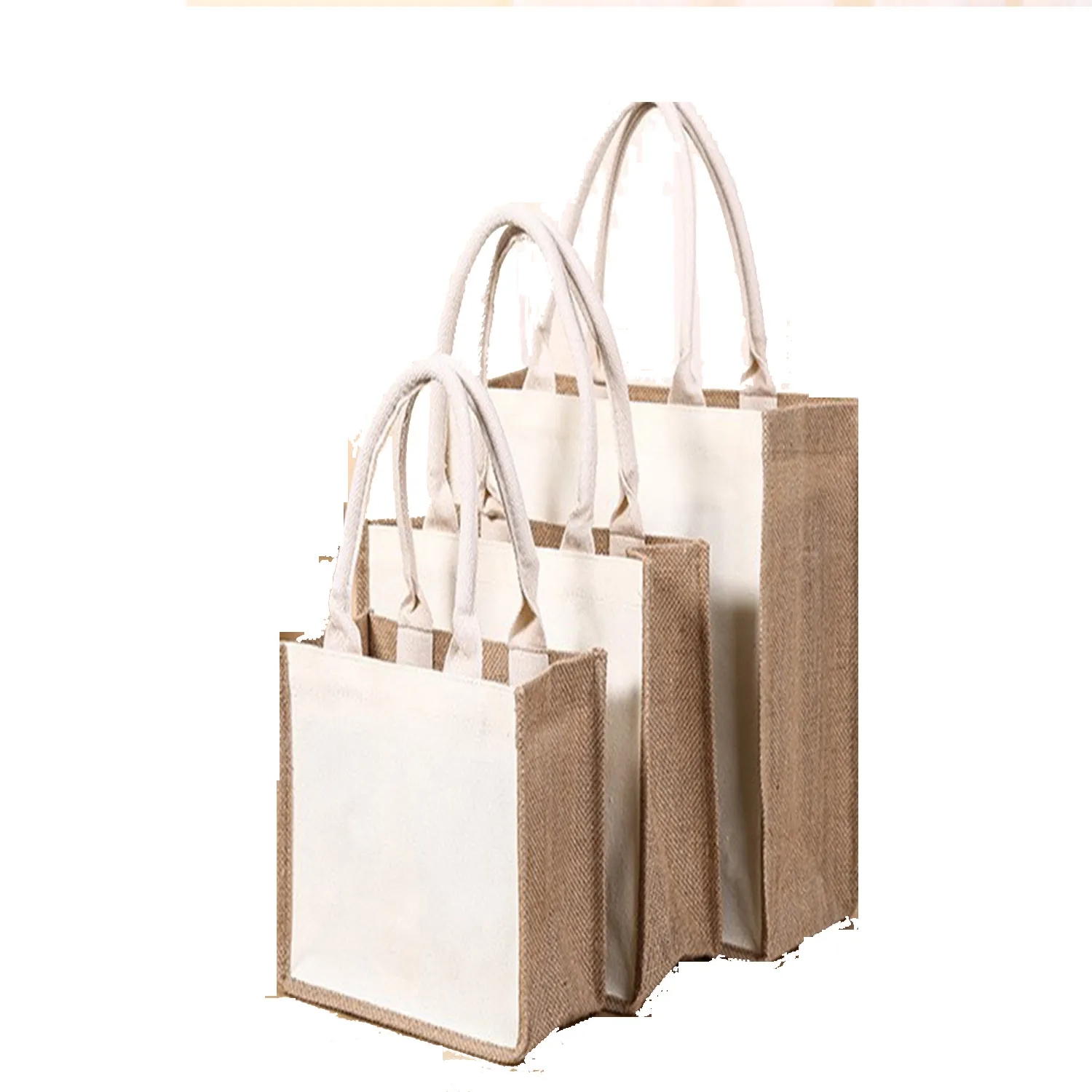 Jute/Cotton Tote Bag, custom tote bag with logo imprint 3