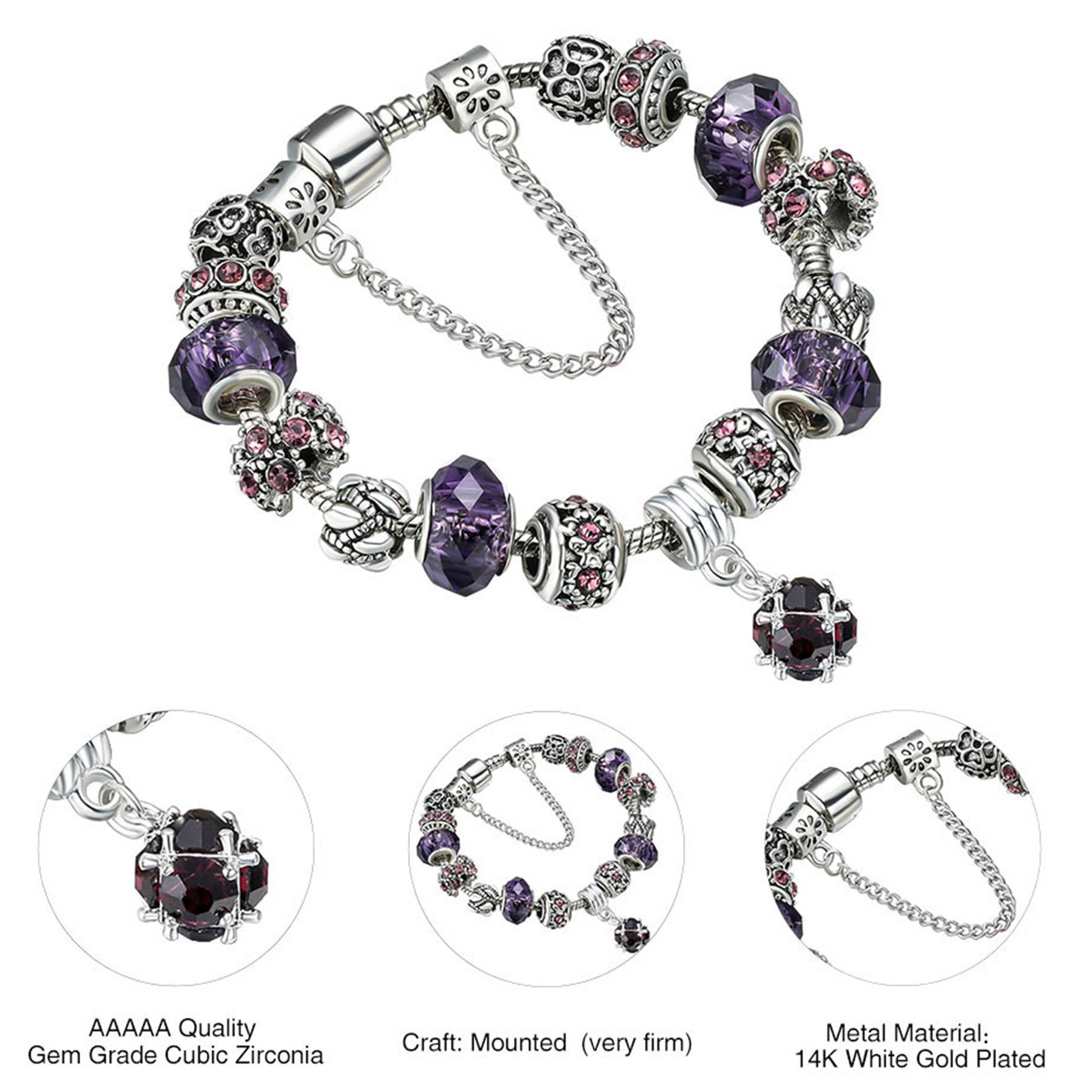 Alloy Handmade amethyst bracelet for women 7