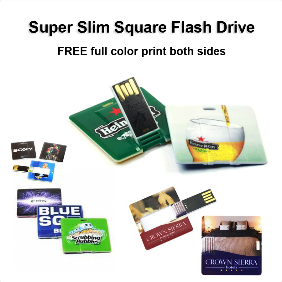 Super Slim Square Flash Drive / USB - 8 GB