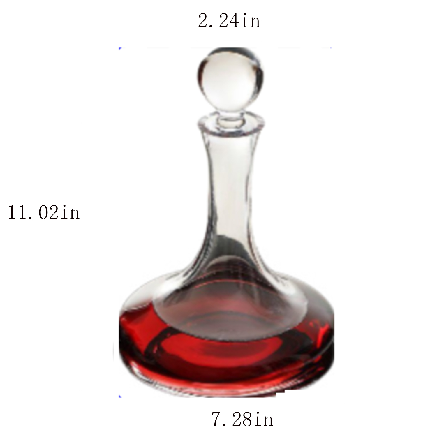 37oz Crystal Whiskey Decanter Set w/ 2 Glasses 8