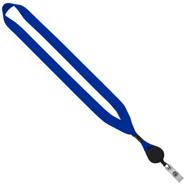 3/4" Polyester Lanyard with Metal Crimp & Retractable Badge Reel 213