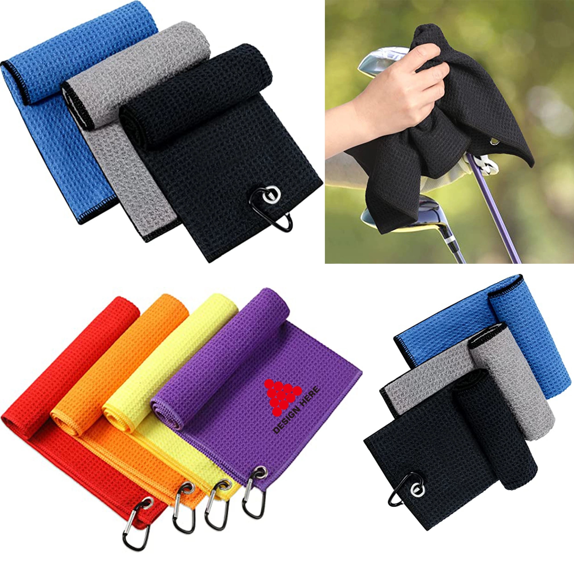 Golf Towel With Carabiner 1
