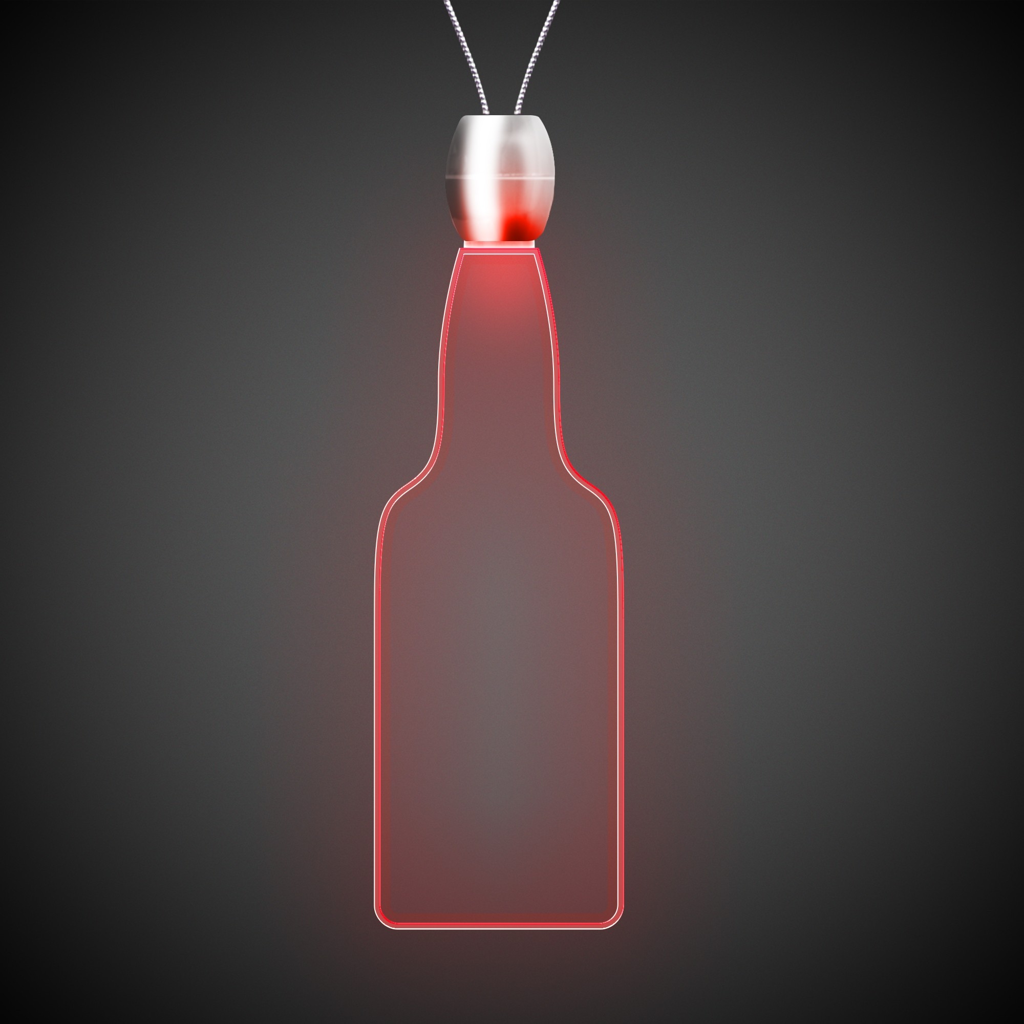 Bottle Red Light-Up Acrylic Pendant Necklace