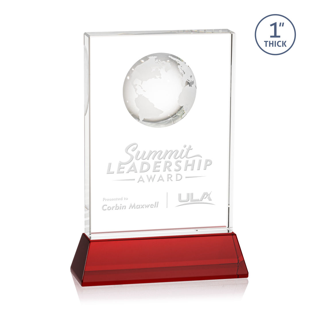 Ambassador Globe Award on Base - Red 12