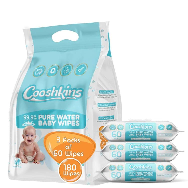 Baby Wipes - Un-Scented De-Chlorinated Water 60 Count 3 Pack Bundle 2