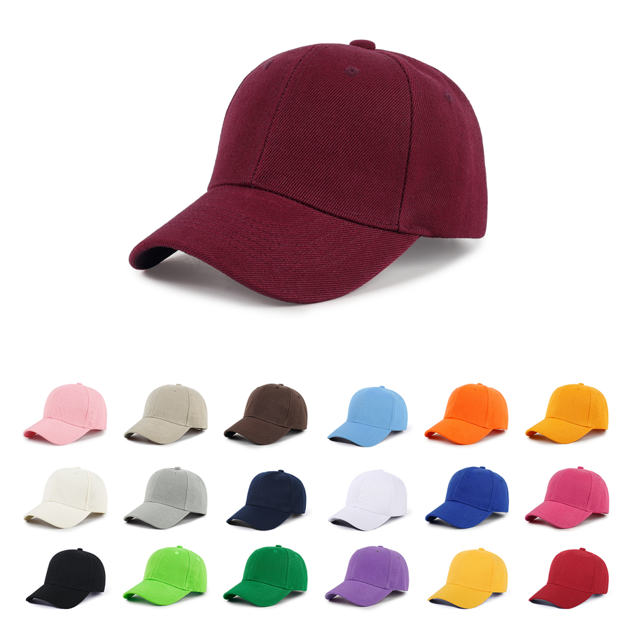 Kids' Stock Solid Color Polyester 6-Panel Cap 16