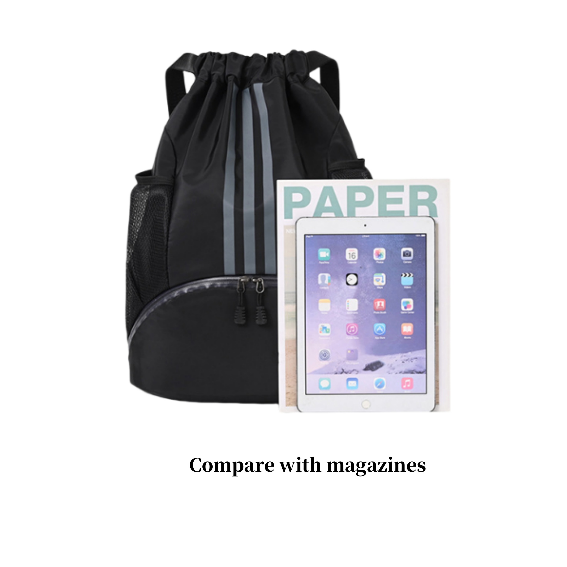Sports Drawstring Backpack with Shoes Compartment 6