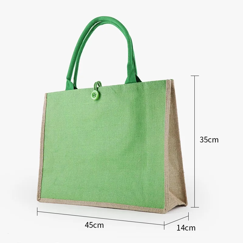 Jute Composite PVC Waterproof Bag, custom tote bag with logo imprint 8
