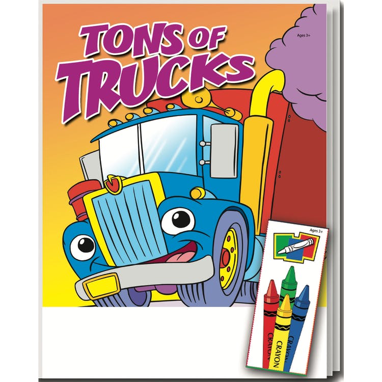 Trucks Coloring & Activity Book Sets - 4 Pack Crayons Ages 3-11 2