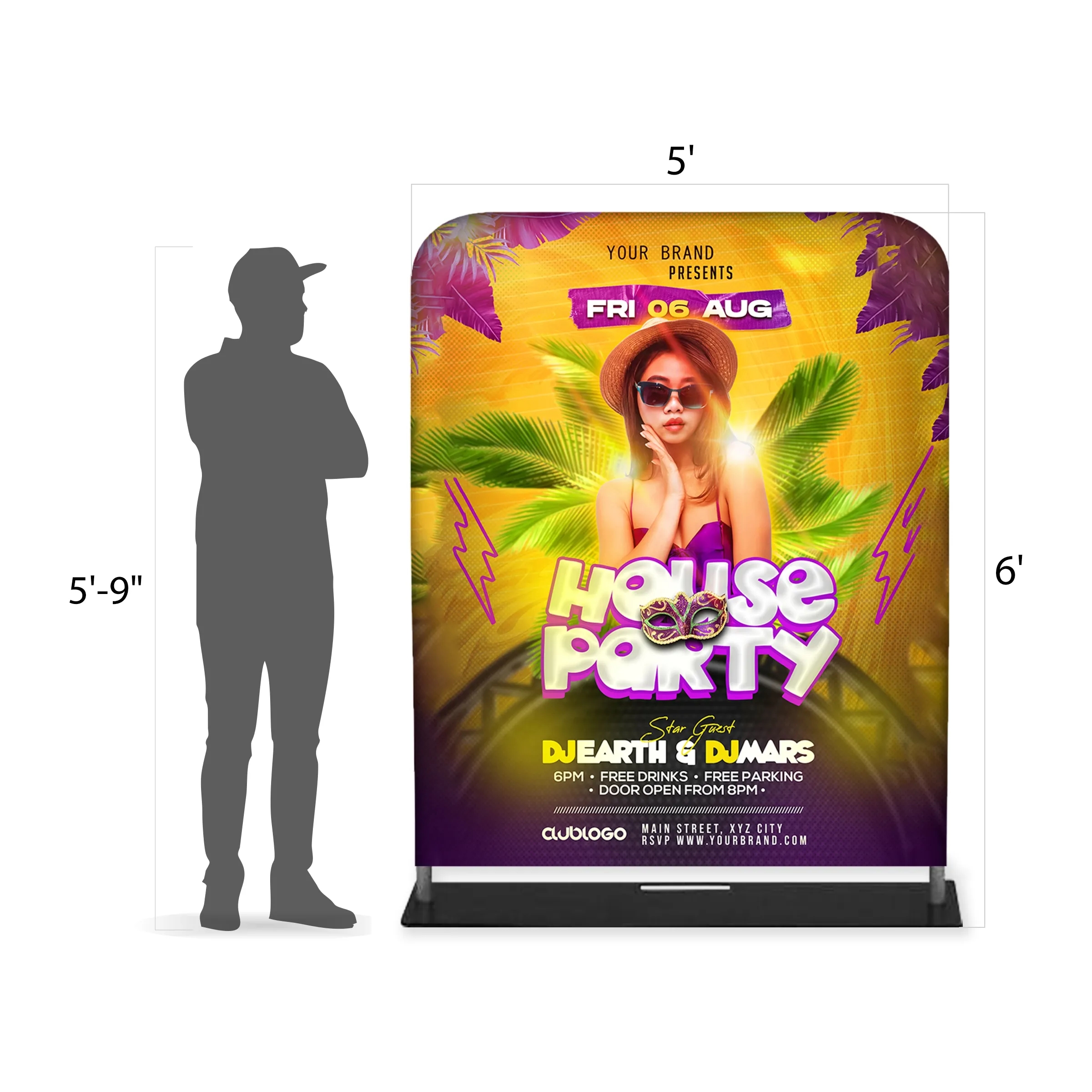 Tube Banner, Double Sided Digitally Printed - 6'x5' 4