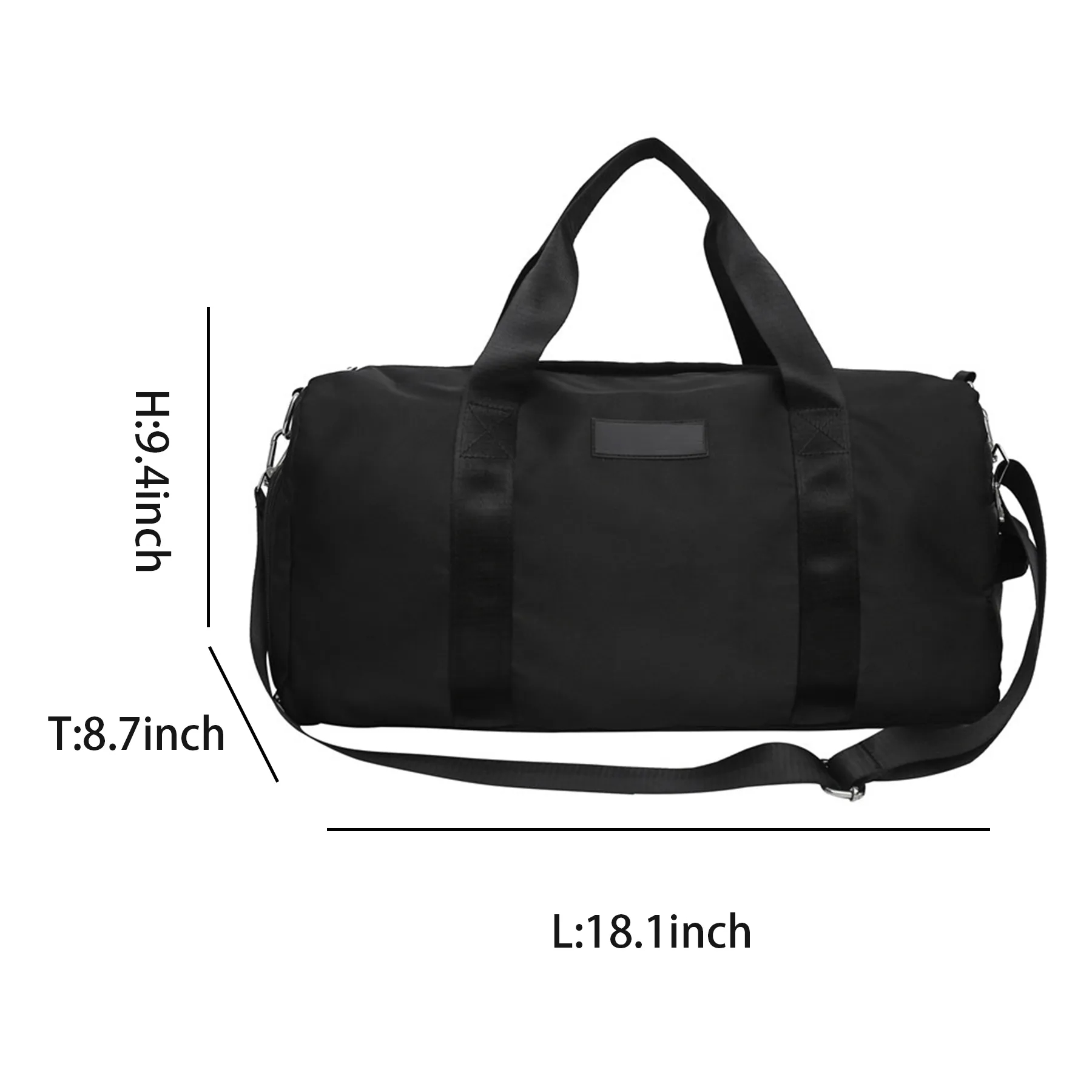 Nylon Travel Duffle Bag with Shoe Compartment & Wet Pocket 2