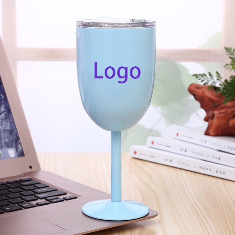 10 OZ Tough Goblet Double Layer 304 Stainless Steel Vacuum Tumbler/ Straw Holes 9