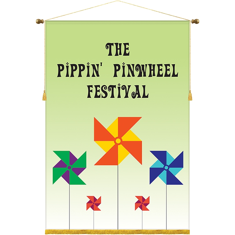 42" x 60" Podium Banner, Straight Cut/ with Fringe 2