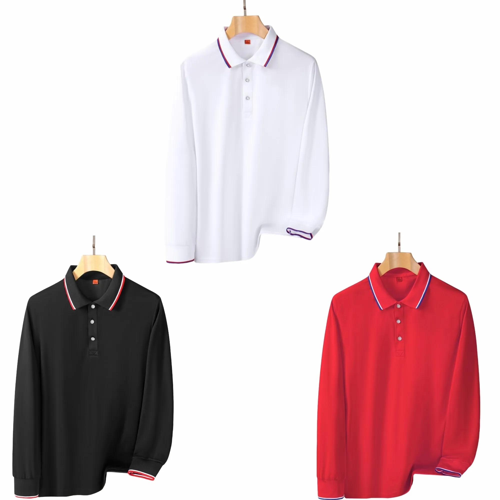 Custom Unisex Longsleeve Cotton Polo Workwear Seasonal 2
