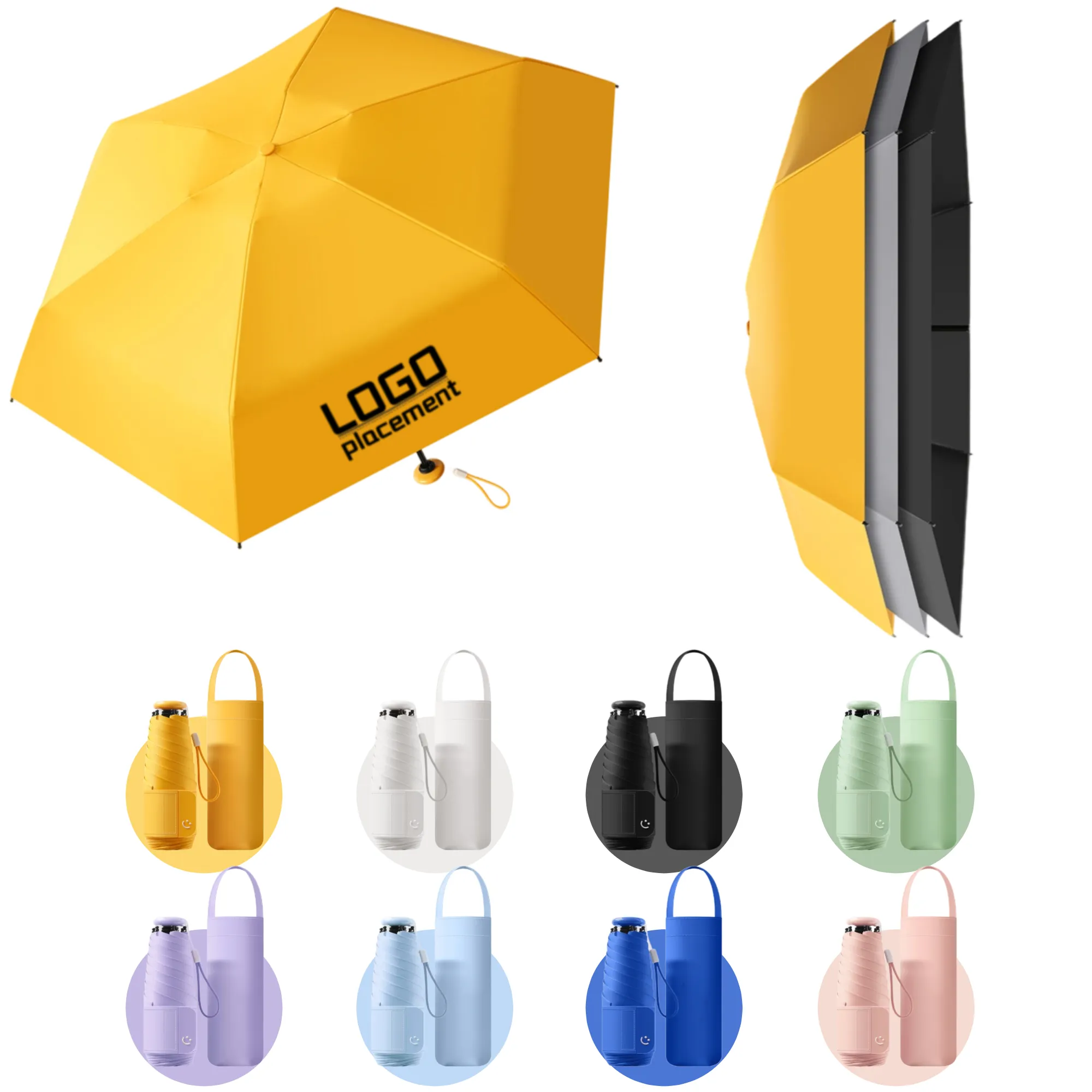 Mini Windproof Sun & Rain Pocket Umbrella With CaseProduct
