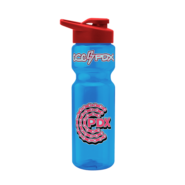 Blazer 28oz Transparent Bike Bottle w/Drink-thru Lid 296