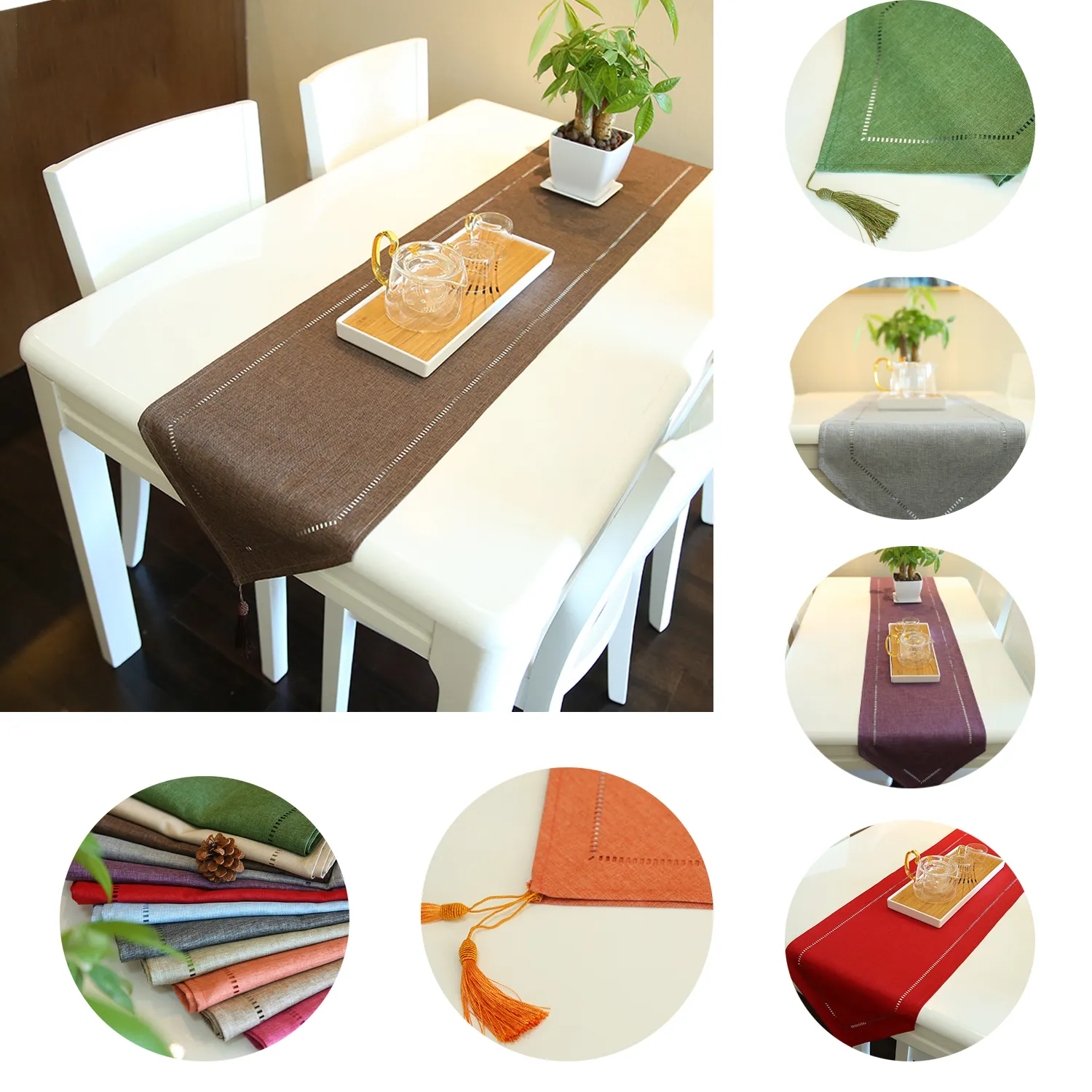 Homes Cotton Linen Table Runner 4