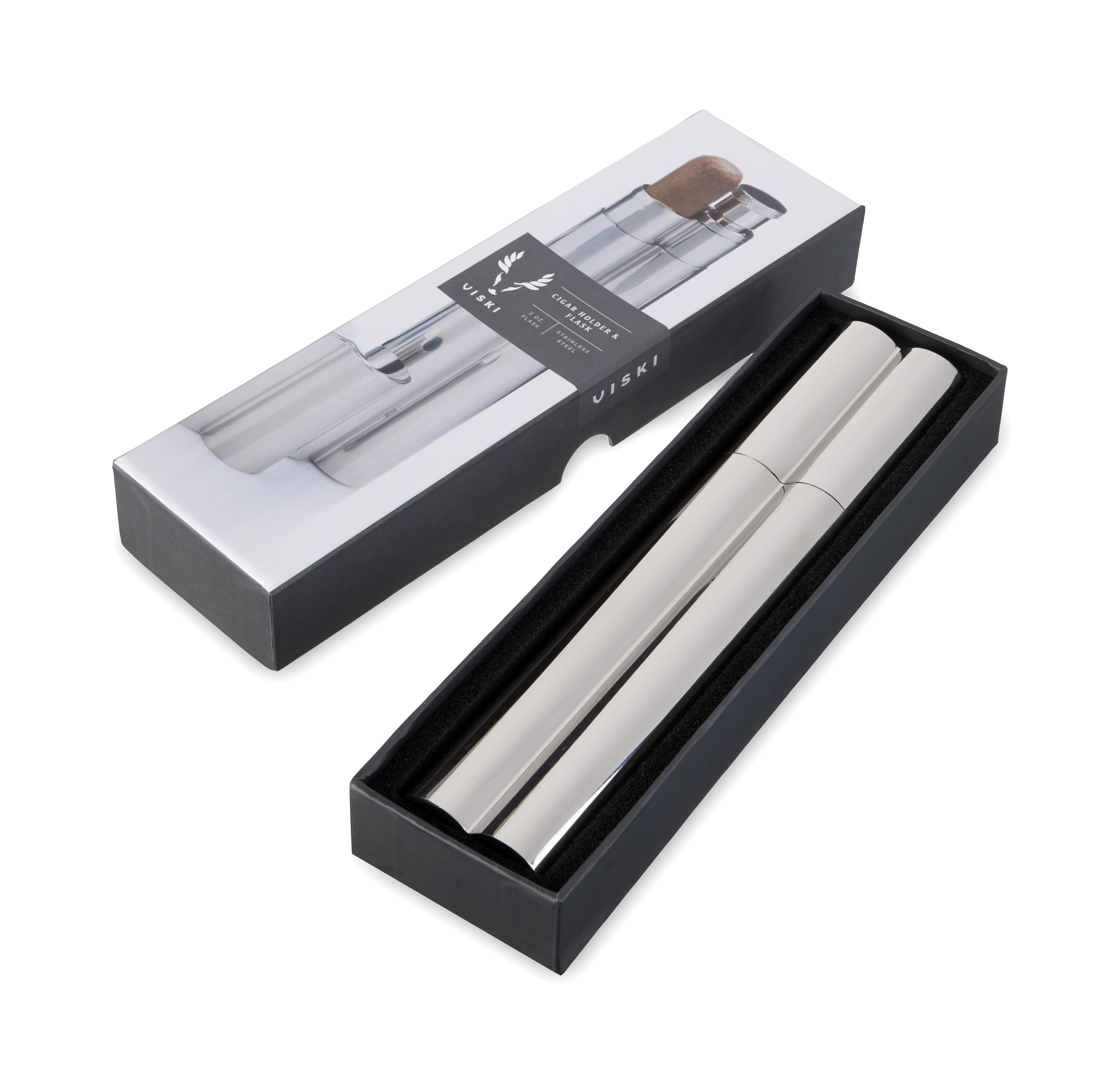 Viski® Warren Cigar Holder and Flask 13